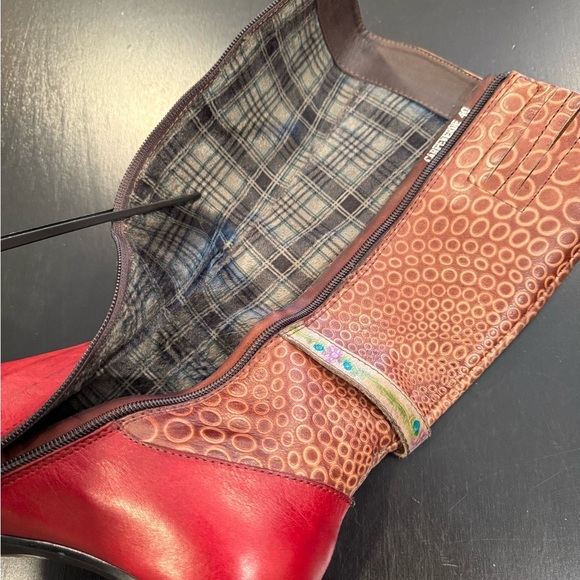 Spring Step L’artiste Carpeverde Knee High Red Chunky Heel Boots Womens size 9.5 - Picture 8 of 13